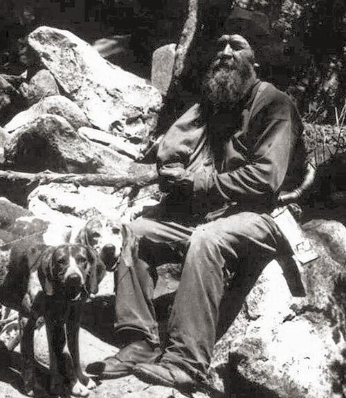 Ben Lilly and his hounds 