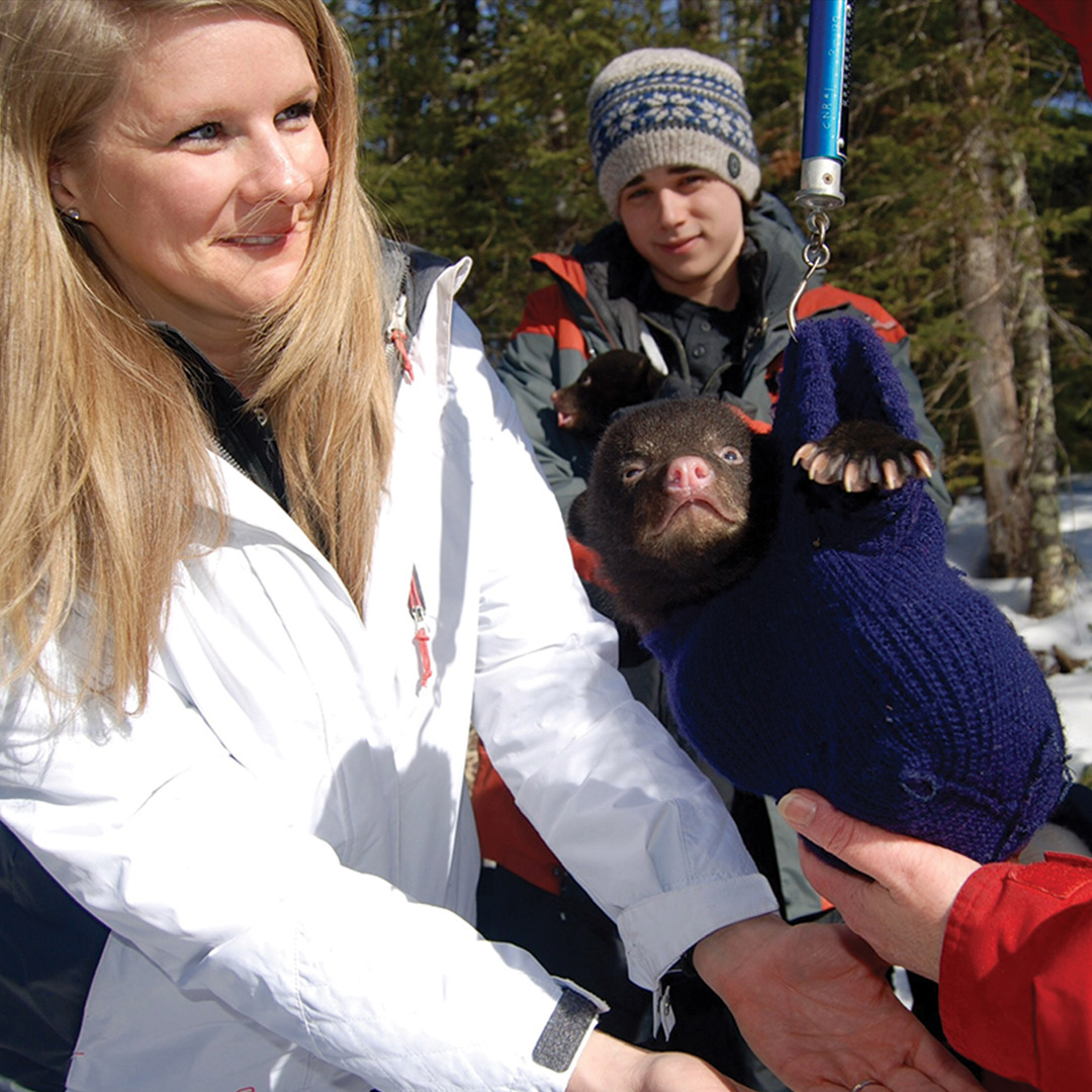 Miranda with black bear