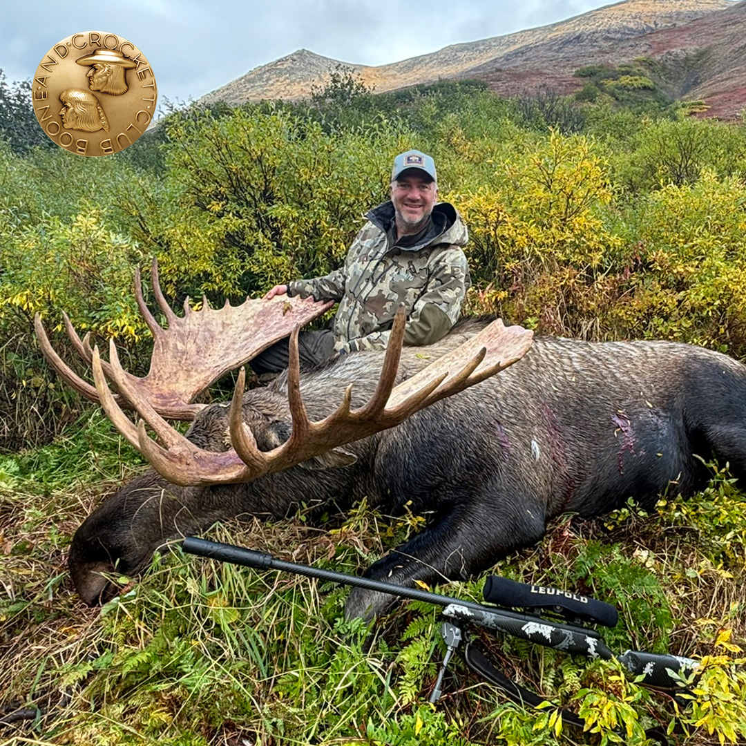 man with moose